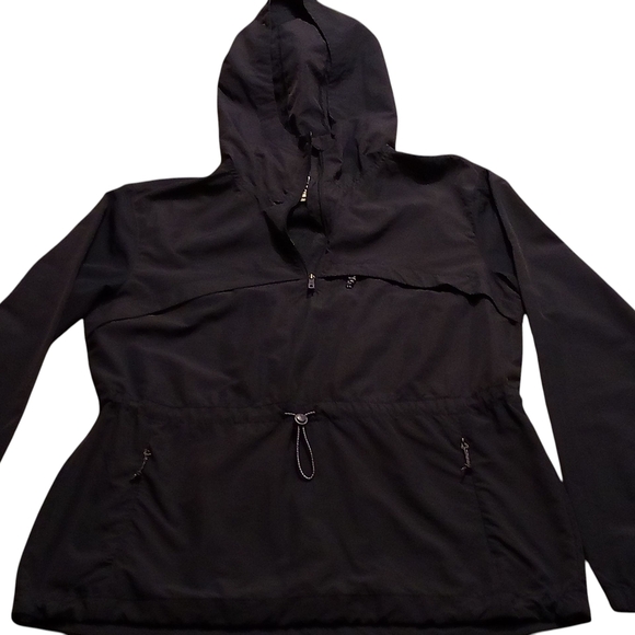 Avalanche - NWOT -Ladies Navy Blue Windbreaker W/Hood, Drawstring Waist, Pockets - Picture 2 of 16